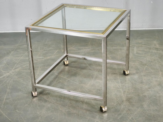 1970s Italian Chrome, Brass and Glass Nesting Tables, Set of Three – Side tables (photo 10 of 20)