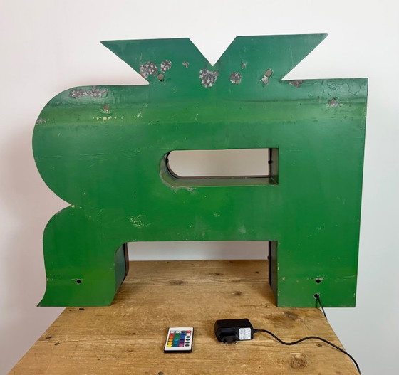 Image 1 of Large Vintage Illuminated Advertising Letter Ř , 1960s