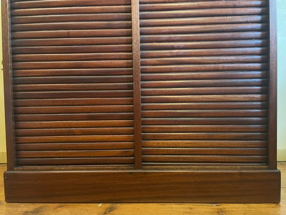 Roller shutter cabinet Filing cabinet Music cabinet Art Deco 1930 French – Storage cabinet, Aluminium (photo 3 of 15)