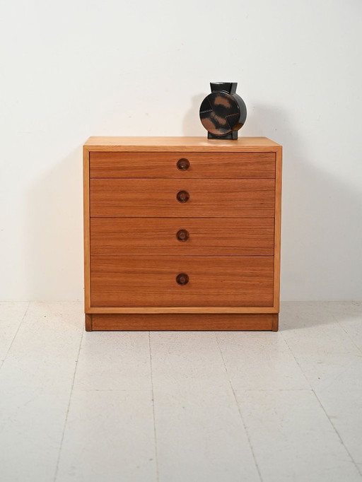 Deense ladekast van beuken- en teakhout van Børge Mogensen
