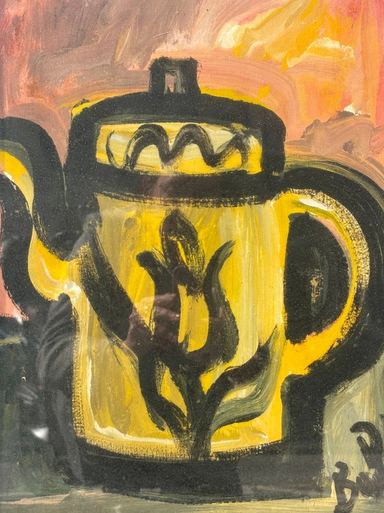 Oil Painting on Canvas Still Life with Coffee Pot by Gustavo Boldrini, 70s – Paintings & Drawings (photo 4 of 10)