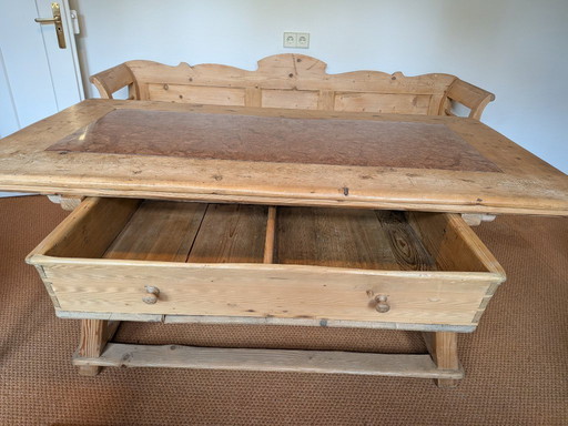 table de ferme rustique, table de taverne ancienne