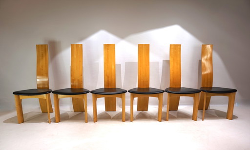 Tranekaer Ensemble de 6 chaises de salle à manger Iris par Bob van der Berghe, 1980
