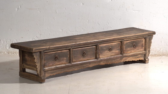Tavolino antico con cassetti in legno di pino – Cina, circa 1900 – Tavolini da caffè, Iron (photo 3 of 40)