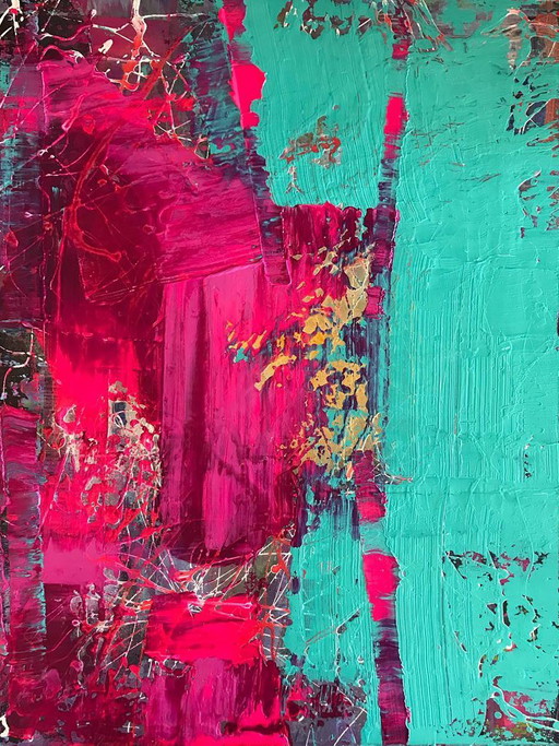 Original Acrylic Painting Abstract Expressionism Insolent Venus – schilderijen tekeningen, Canvas