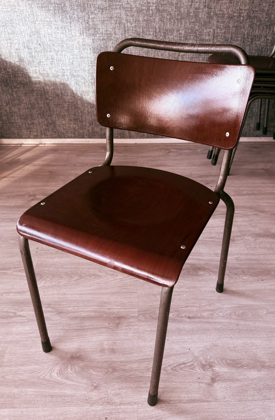 Image 1 of 6x Gispen ‘TU Delft’ 106 stoelen Pagholz, Nederland, jaren 1950
