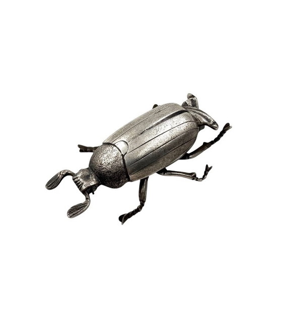 Image 1 of Cendrier/boîte en argent en forme d'insecte, France années 1950
