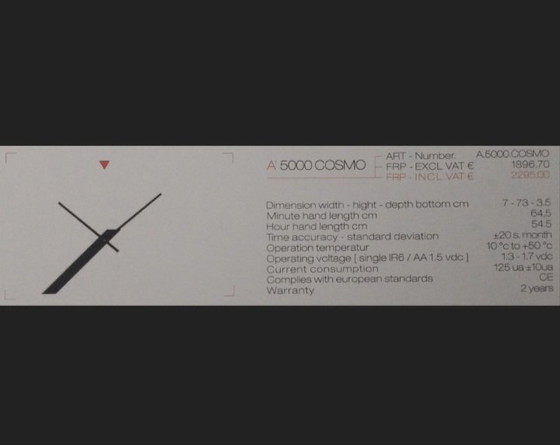 Image 1 of Andersen cosmo wall clock A'5000 