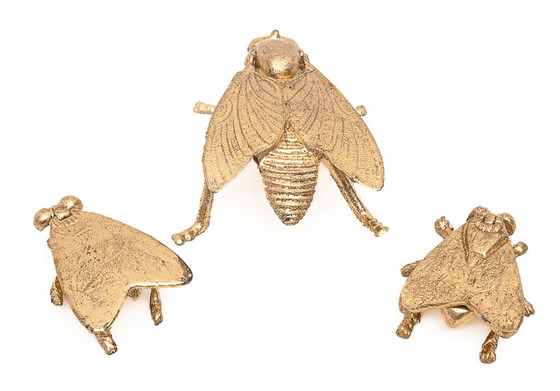 Set of 3 gilded ashtrays – Decorative Objects, Metal, Gold (photo 2 of 6)