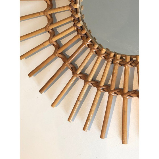 Image 1 of Vintage rattan mirror, 1970