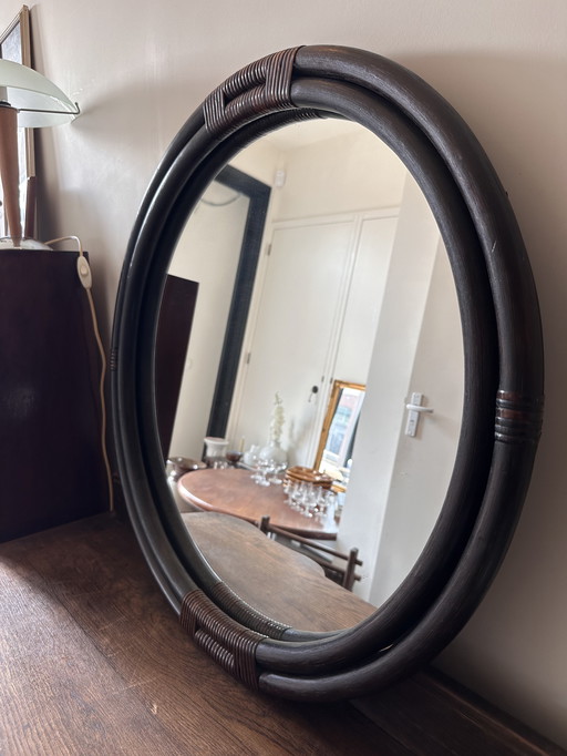 Rattan 80s mirror