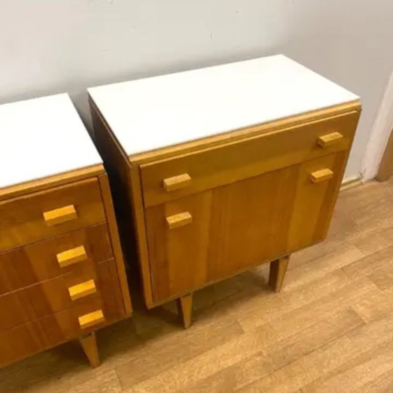 Image 1 of Set of 2 Retro Cabinets by F. Mezulánik, Brussels Style, 1960s