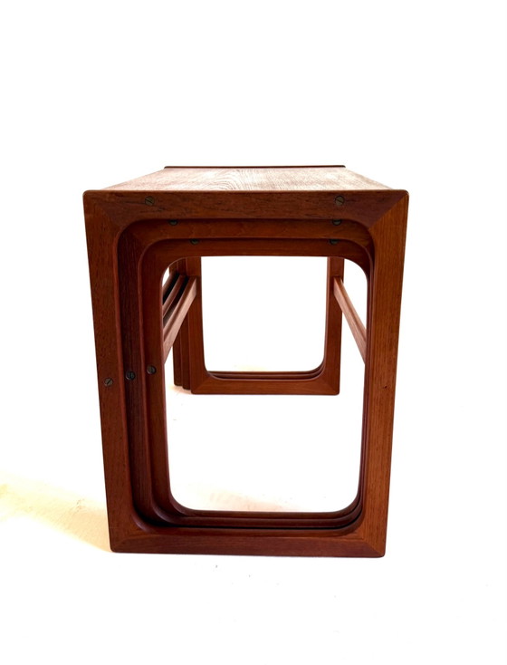 Vintage Danish teak nesting tables, B.R. Geldsted ‘60, B.R. Gelsted, Side tables, Wood, Brown (photo 3 of 9)