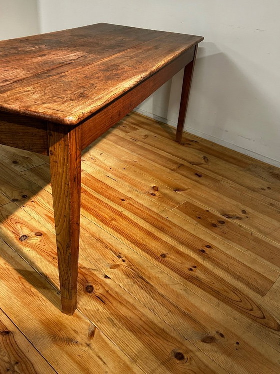 Image 1 of Antique oak country farmhouse table, 19th century