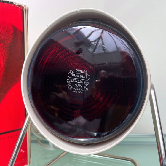 Image 1 of Vintage Jaren 60 Philips Infraphil HP 3603 Infraroodlamp met Doos en Handleiding