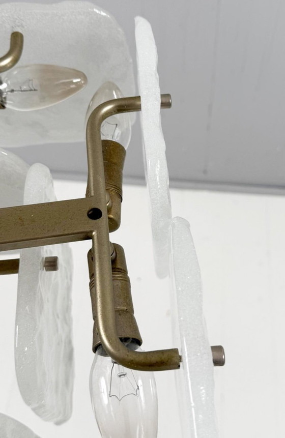 Image 1 of Lampe en verre glacé/plafonnier de J.T. Kalmar pour Kalmar Franken, modèle : Bernstein, Autriche, années 1960