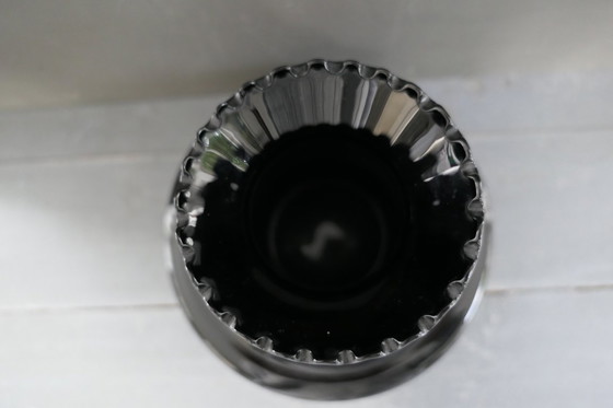 Image 1 of Art Deco Booms jarrón de cristal negro