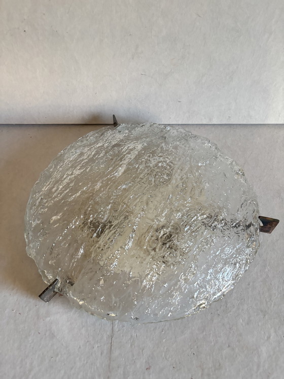 Vintage 40 Cm Kaiser Leuchten Ijsglas Plafondlamp Jaren 60 – Plafondlampen (photo 9 of 13)