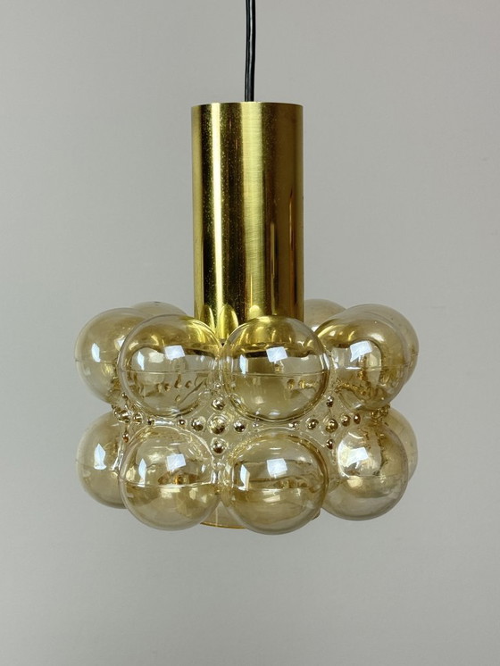 Image 1 of Mid-Century Bubble Glass Pendant Lamp by Helena Tynell for Glashütte Limburg, Germany, 1960s