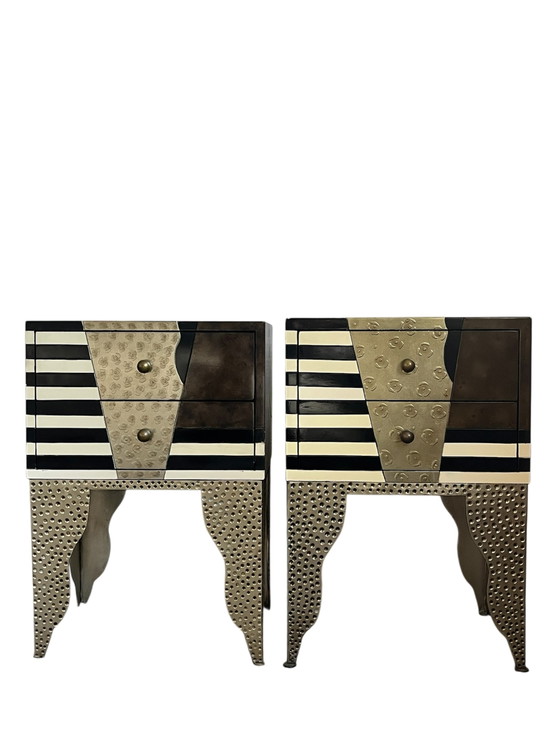 2x Cómoda Estilo Memphis, Mesitas de Noche De The Lam Lee Group – Metal, Wood (photo 15 of 15)