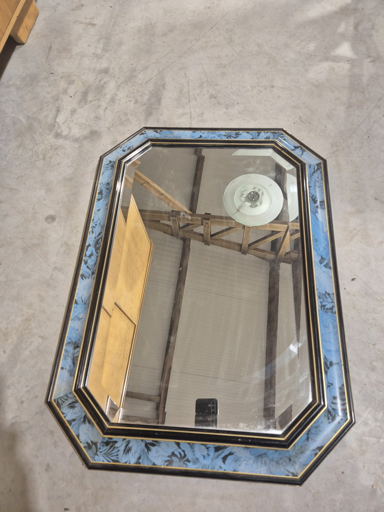 Image 1 of Wooden regency mirror with floral pattern