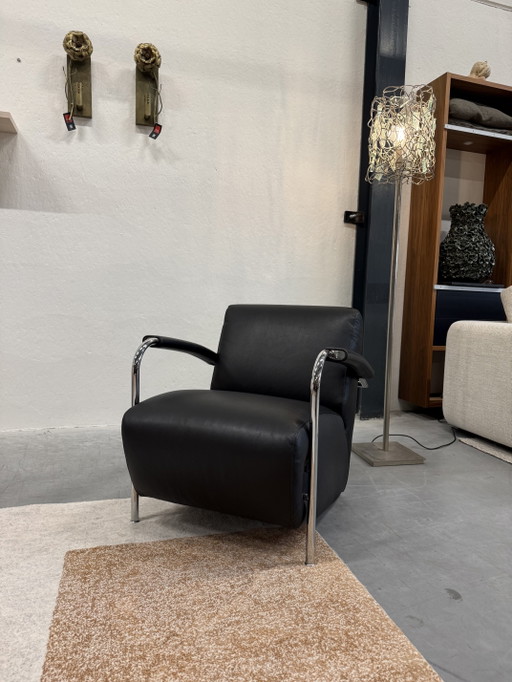 Leolux Scylla fauteuil zwart Noli leer