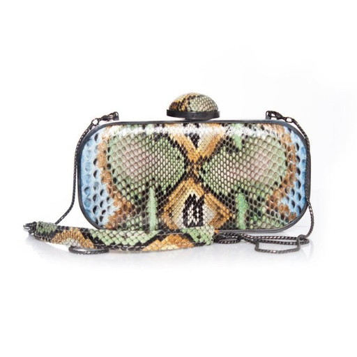 Maison Du Posh, mehrfarbige Python-Clutch