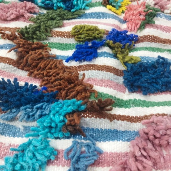 Image 1 of Berber-Psychedelic-Teppich aus Naturwolle – Handgefertigtes Unikat (257 × 144 cm)