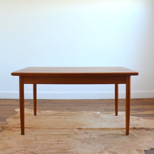Grande table à manger scandinave avec rallonges 1960s ( 6 à 12 personnes )