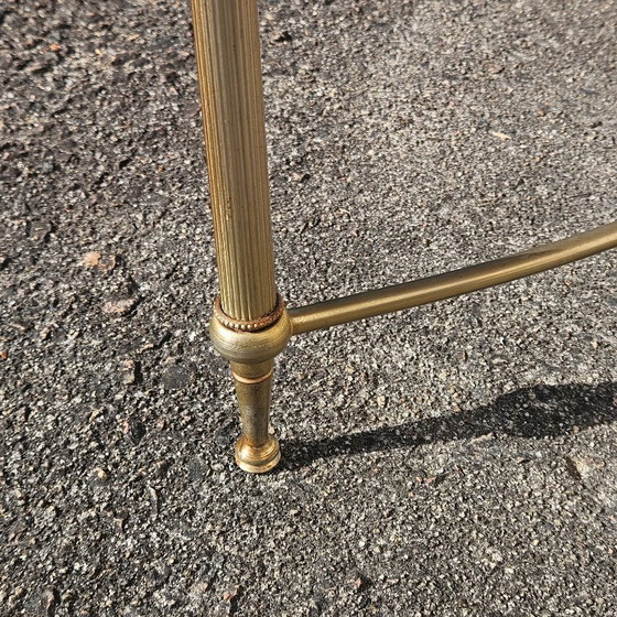 Image 1 of Tavolino da caffè vintage francese in marmo e ottone - Tavolo da cocktail - Tavolo da salotto - Stile Regency - Anni '70