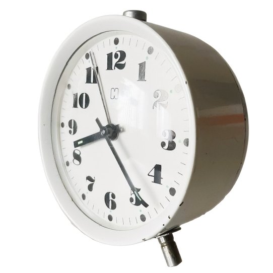 Image 1 of Sveglia vintage HEMA di metà secolo, bianca, anni '70