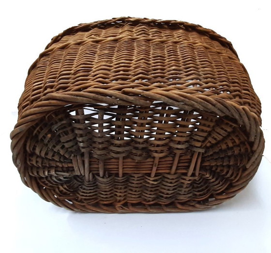 Image 1 of Huge Antique Wicker Basket, Crate 45 x 30 x 25 cm