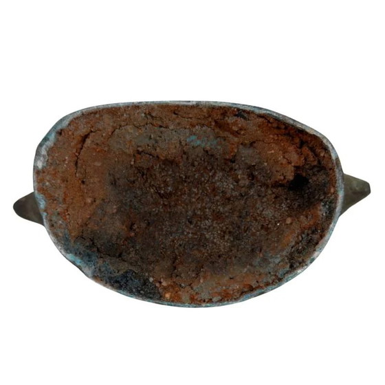 Antieke Thaise Bronzen Boeddha op Lotusvoet – Diepe Patina – Originele Kernvulling – Exportlabel (photo 14 of 14)