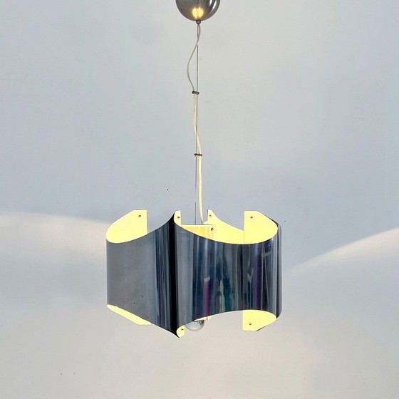 Image 1 of Folded Chromed Chandelier, 1970s