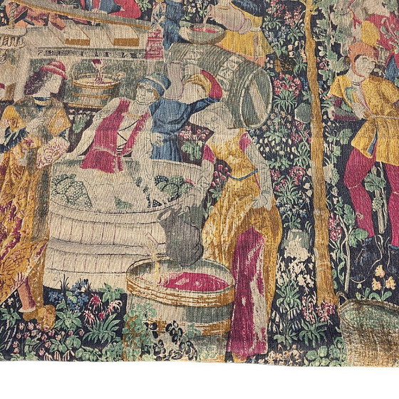 Image 1 of Vintage Gobelin style wall hanging Les Vendanges, 1960s/70s