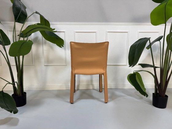 Image 1 of 6x Sedia Cassina 412 CAB Sedia di design Beige Marrone Pelle Bellini