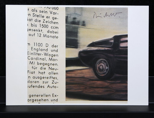 Alfa Romeo par Gerhard Richter – Carte postale signée à la main de 1965