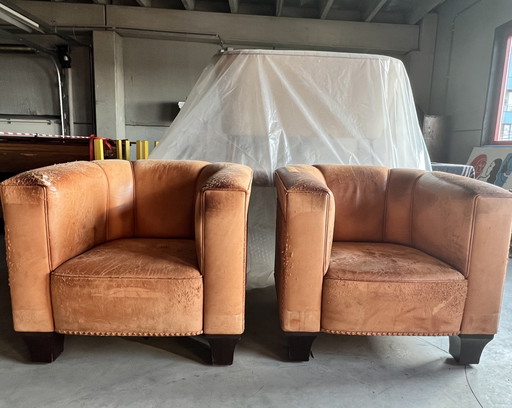 Josef Hoffmann × Wittmann – Set van 2 “Palais Stoclet” clubsessels (met certificaat)