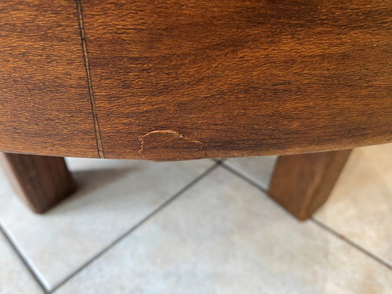 Image 1 of Table basse ronde ovale céramique Barrois Vallauris de 1960 modèle herbier vintage