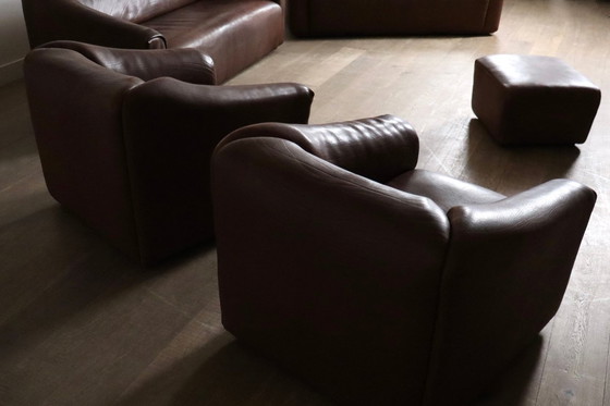 Image 1 of Gruppo di sedute De Sede DS-47 in pelle di bufalo, anni '70