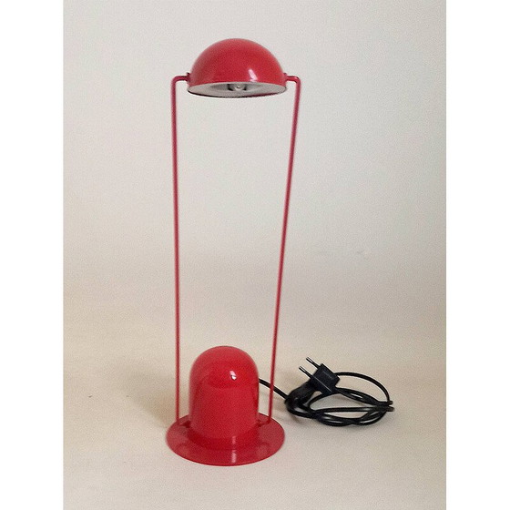 Image 1 of Lampe vintage en métal laqué rouge, 1980