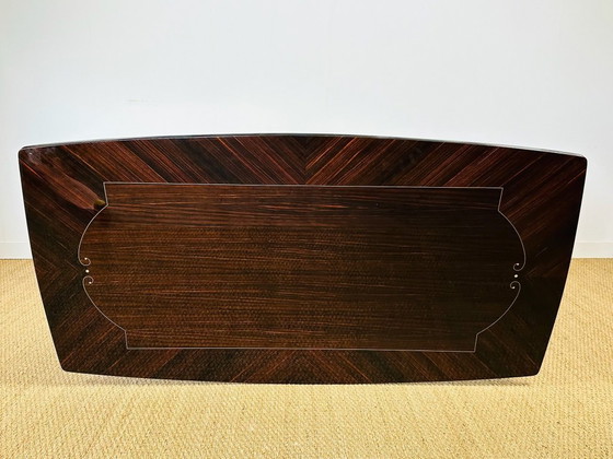 Image 1 of Table de salle à manger art déco en ébène de macassar, 1940