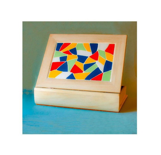 Image 1 of Houten dozen versierd met Catalaans trencadís-mozaïek (Gaudí, Barcelona). Multifunctionele dozen.