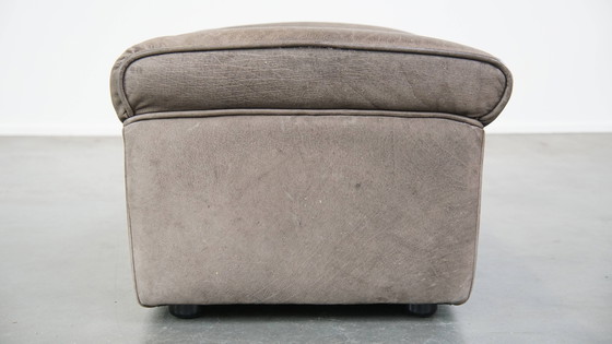 Image 1 of Graues Vintage Leder Elemente Design Sofa 2 Elemente + Hocker