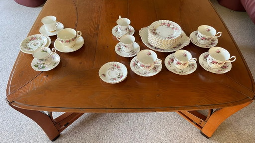 Tazas de café de porcelana fina Royal Albert color rosa lavanda