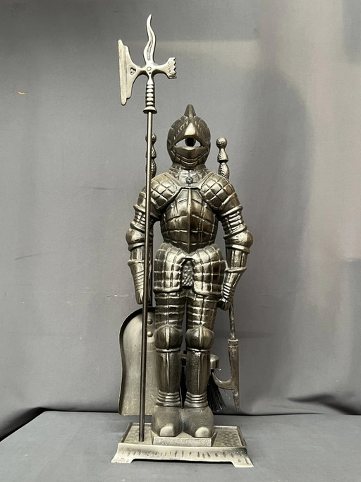 4-teiliges Kamin-Set. – decoratieve objecten, polished steel, Cast Iron (photo 2 of 6)
