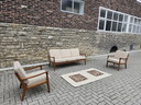 Ensemble de sièges Ole Wanscher France et fils, canapé et fauteuil, style vintage années 60-70, milieu du siècle