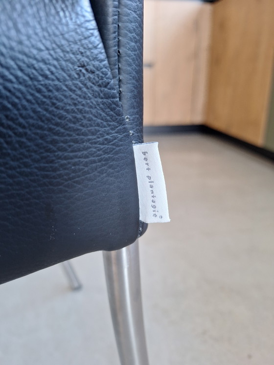 Image 1 of 4 sedie da pranzo in pelle nera Bert Plantagie