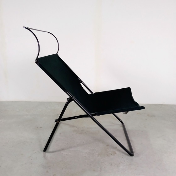 Poltrona vintage IKEA "Lya" / Sedia pieghevole (1987), Design Postmoderno 🌟, Poltrone, polished steel, Tela (foto 5 di 11)