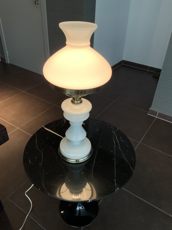 Image 1 of Vintage Standing Opaline Oil Lamp – 220V